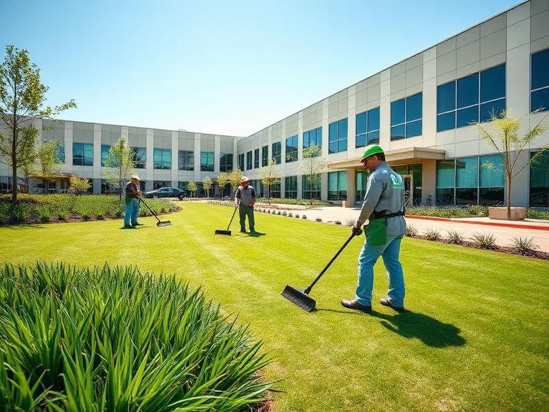 Rubsan team performing grounds maintenance